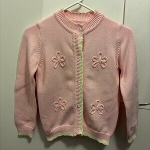 Pink and White Girls Cotton Cardigan - Brand New Condition